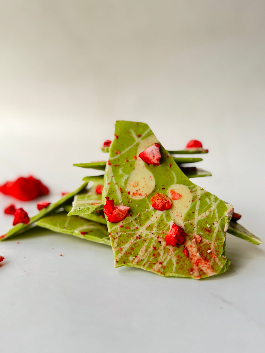 Matcha Strawberry Bark